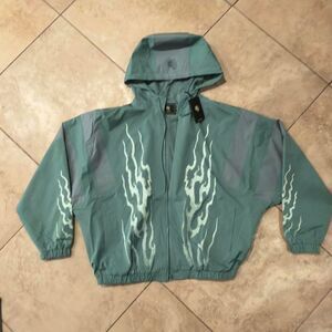Darc Sport Lightning Windbreaker Jacket Green Teal – Size Large
